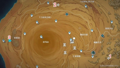 原神千壑沙地地灵龛位置分布图一览