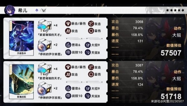 崩坏星穹铁道希儿毕业面板一览