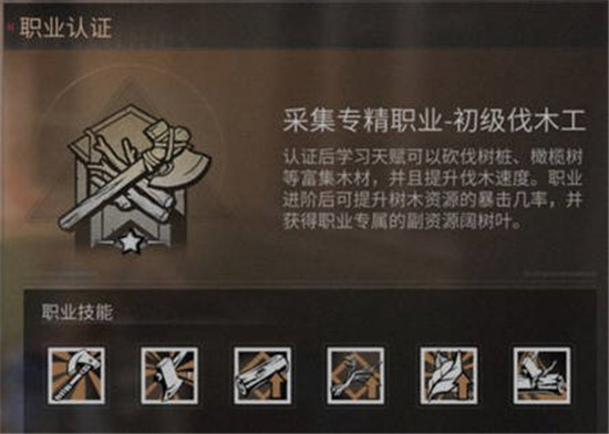 明日之后伐木工职业技能作用解析