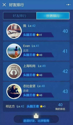 微信头脑王者有哪几个段位 微信头脑王者段位等级表