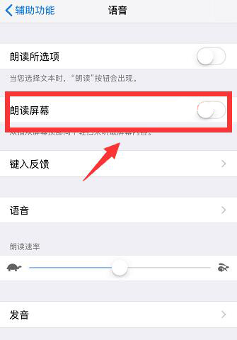 iPhone  如何关闭或开启“朗读屏幕”功能？