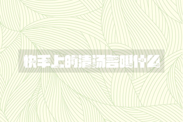 快手上的清汤名叫什么