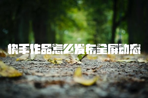 快手作品怎么发布全屏动态