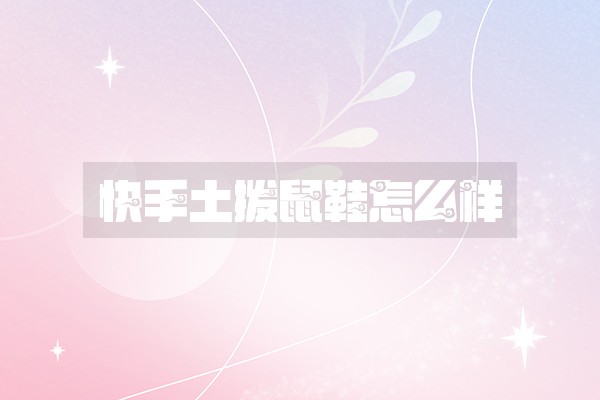 快手土拨鼠鞋怎么样