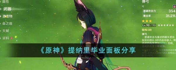 原神提纳里毕业面板怎么样 提纳里毕业面板分享