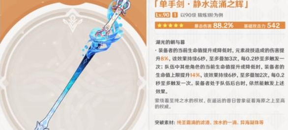 原神静水流涌之辉适合谁 具体一览