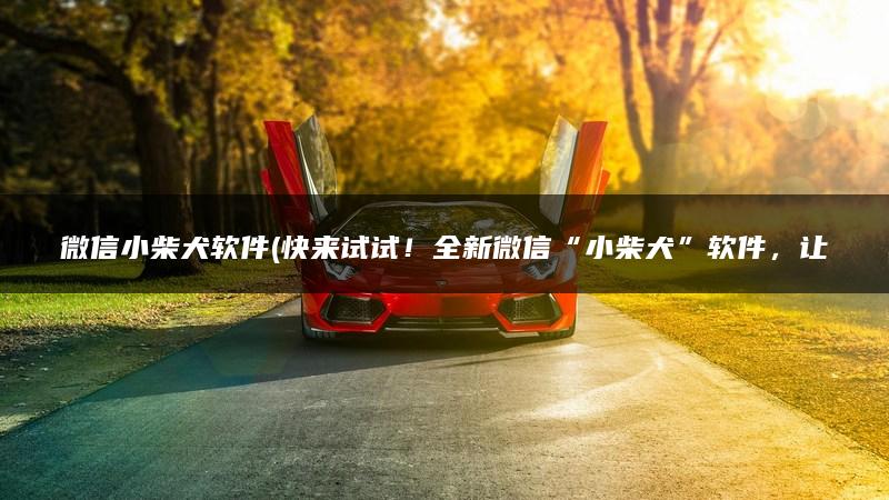 微信小柴犬软件(快来试试！全新微信“小柴犬”软件，让你的聊天变得更加有趣！)