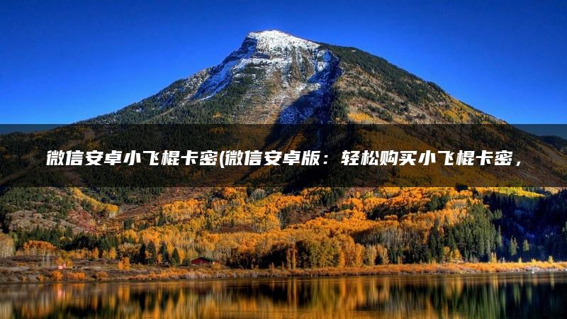 微信安卓小飞棍卡密(微信安卓版：轻松购买小飞棍卡密，畅享更多视频！)