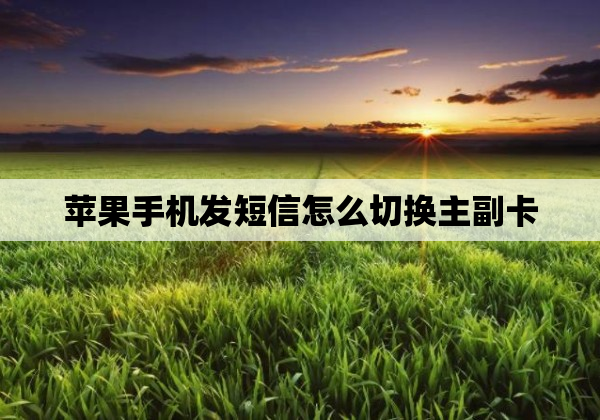 苹果手机发短信怎么切换主副卡