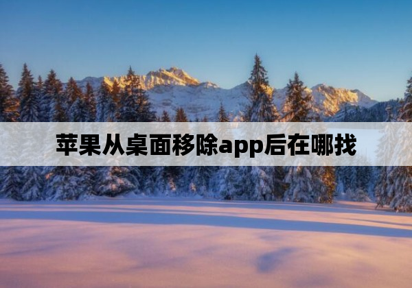 苹果从桌面移除app后在哪找