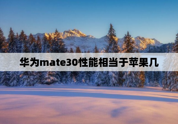 华为mate30性能相当于苹果几