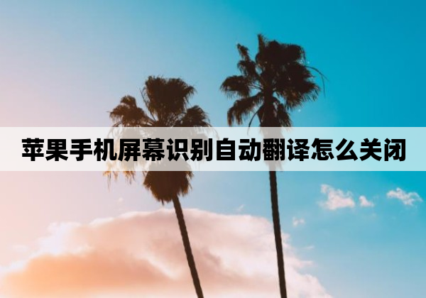 苹果手机屏幕识别自动翻译怎么关闭