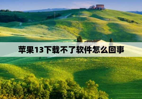 苹果13下载不了软件怎么回事