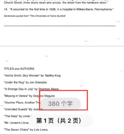pages如何显示字数？pages显示字数的教程截图