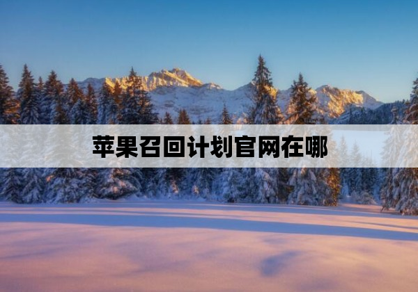 苹果召回计划官网在哪