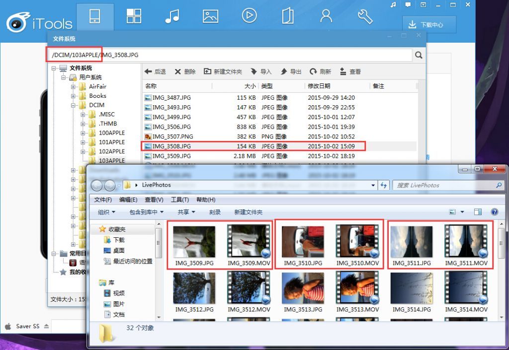 将 iPhone  6s/6s  Plus  和 iTools  连接起来，然后点击文件管理