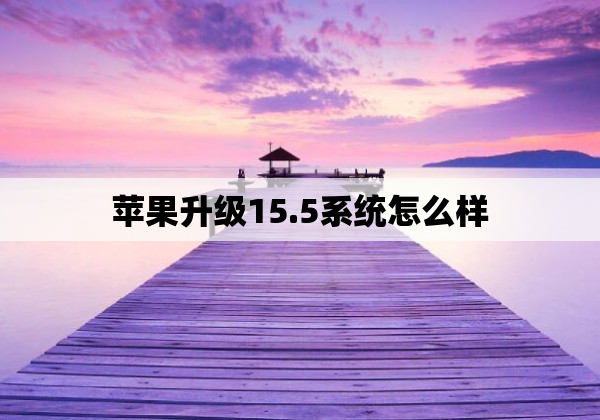 苹果升级15.5系统怎么样