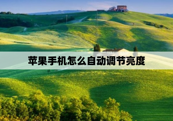 苹果手机怎么自动调节亮度