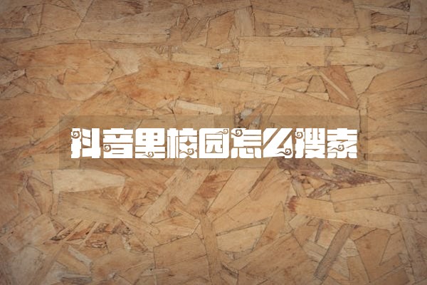 抖音里校园怎么搜索