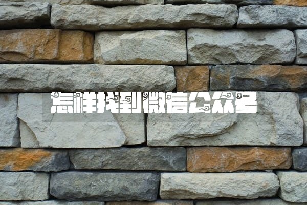 怎样找到微信公众号