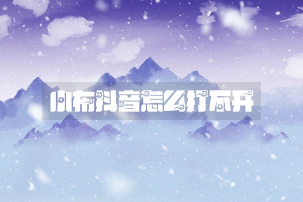 小布抖音怎么打不开