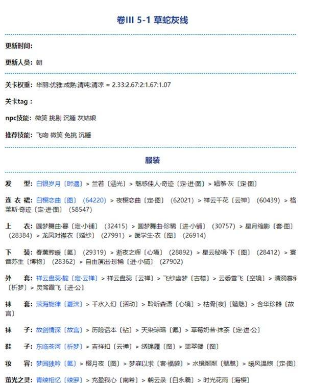 奇迹暖暖卷三5-1怎么搭配 奇迹暖暖卷三5-1草蛇灰线搭配攻略