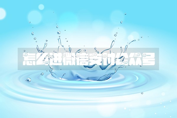 怎么进微信支付公众号