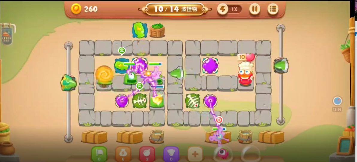 保卫萝卜挑战42关攻略 金萝卜布阵图