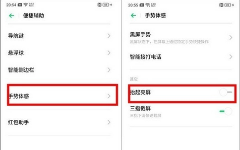 OPPO  Ace2抬手亮屏设置方法截图