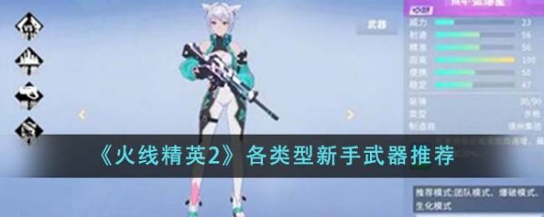 火线精英2各类型新手武器有哪些 火线精英2各类型新手武器推荐