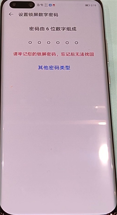 华为p40pro中设置锁屏密码的方法教程截图