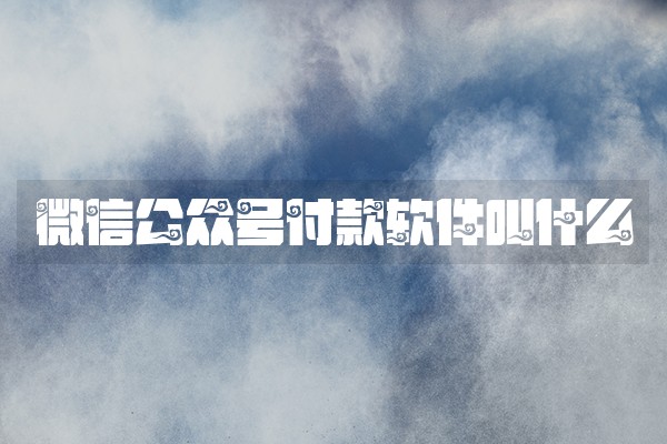 微信公众号付款软件叫什么