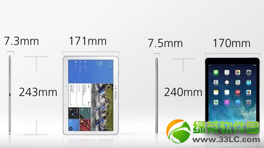 ipad air与3星galaxy tab pro 10.1哪一个好？设置参数比较评测