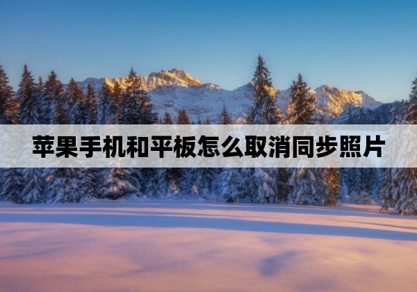 苹果手机和平板怎么取消同步照片