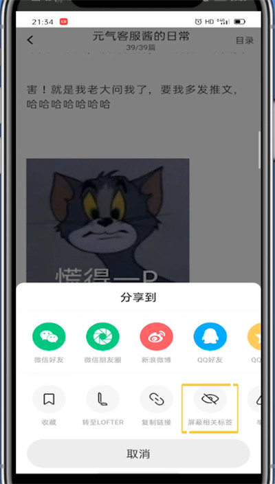 lofter屏蔽tag的方法介绍截图
