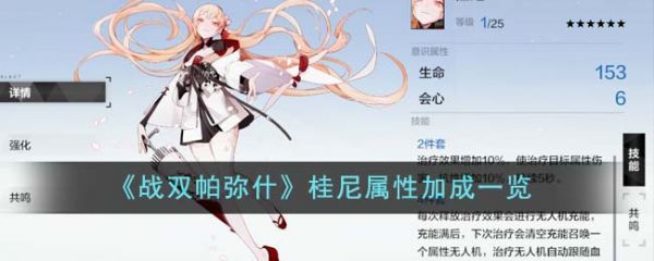 战双帕弥什桂尼属性加成怎么样 战双帕弥什桂尼属性加成一览