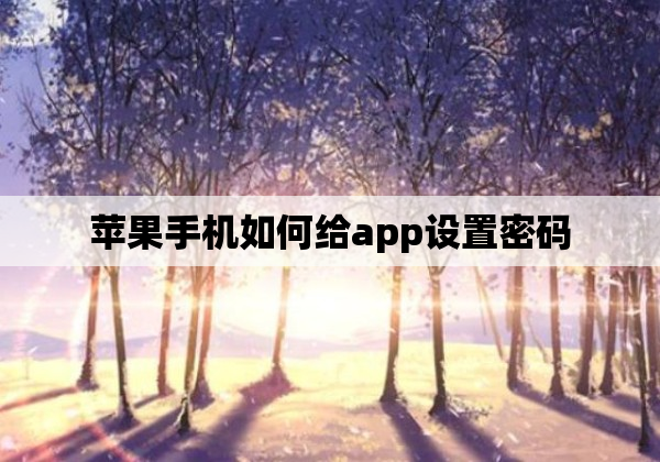 苹果手机如何给app设置密码