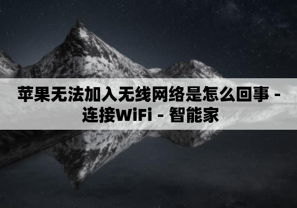 苹果无法加入无线网络是怎么回事 - 连接WiFi - 智能家