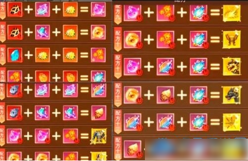 九梦仙域工坊配方详解  九梦仙域配方合成表一览