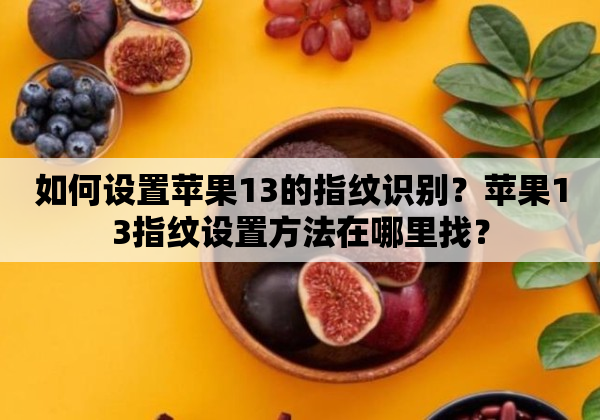 如何设置苹果13的指纹识别？苹果13指纹设置方法在哪里找？