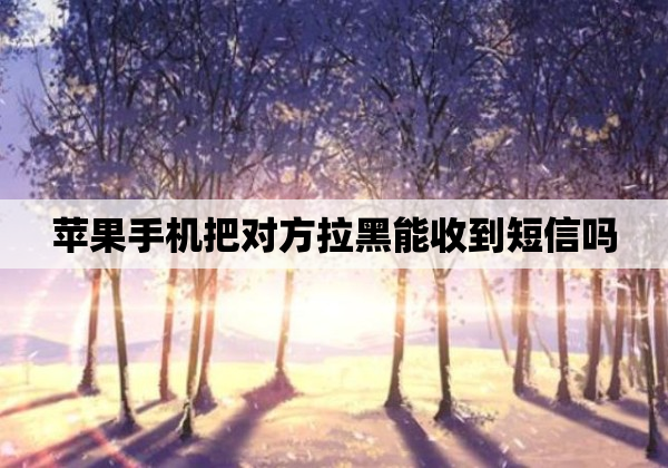 苹果手机把对方拉黑能收到短信吗