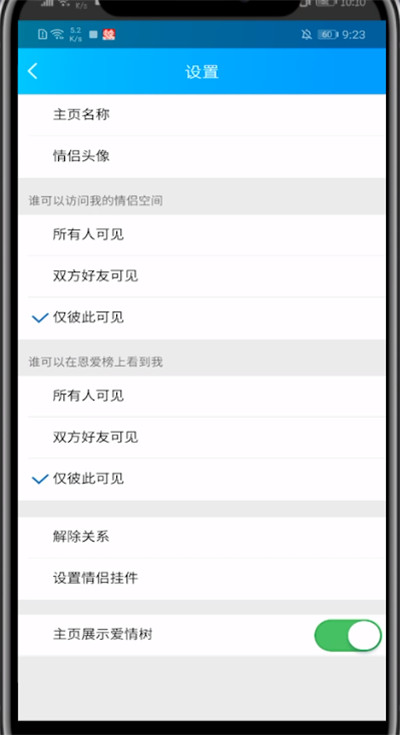 qq情侣空间中设置别人看到的方法教程截图
