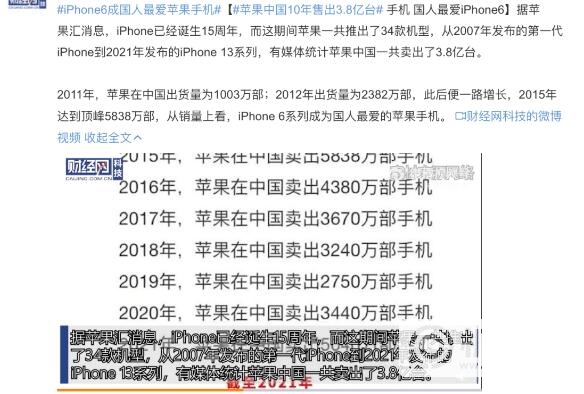 苹果国内10年售出3.8亿台，iPhone 14系列继续锅满盆满