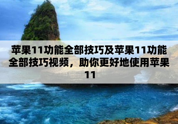 苹果11功能全部技巧及苹果11功能全部技巧视频，助你更好地使用苹果11