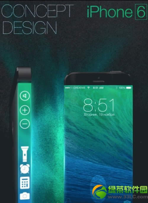 无边框iphone6概念机 侧面按键也变触摸5