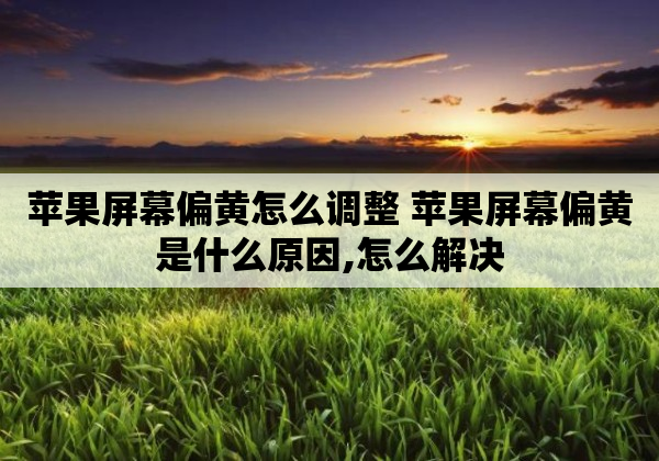 苹果屏幕偏黄怎么调整 苹果屏幕偏黄是什么原因,怎么解决