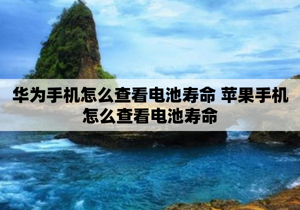 华为手机怎么查看电池寿命 苹果手机怎么查看电池寿命