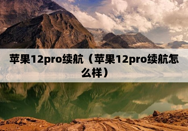 苹果12pro续航（苹果12pro续航怎么样）
