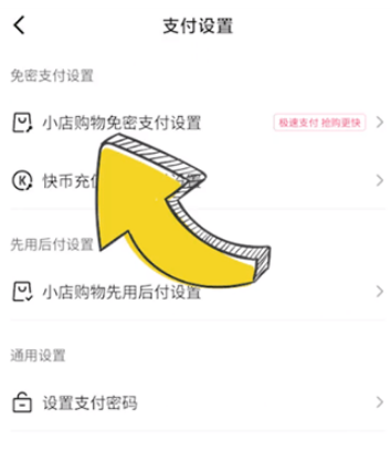 快手怎么取消免密支付功能