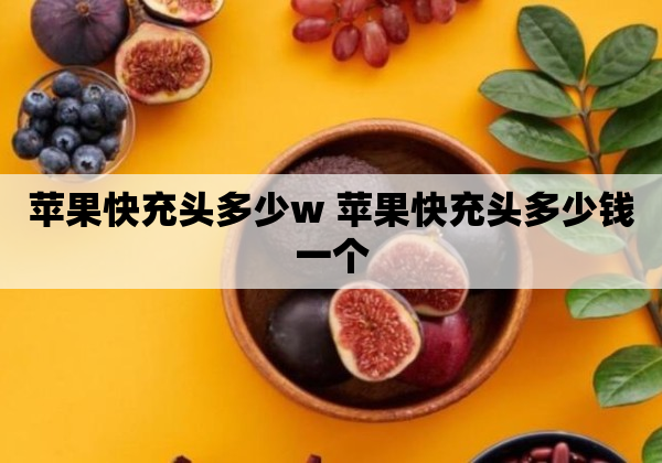 苹果快充头多少w 苹果快充头多少钱一个